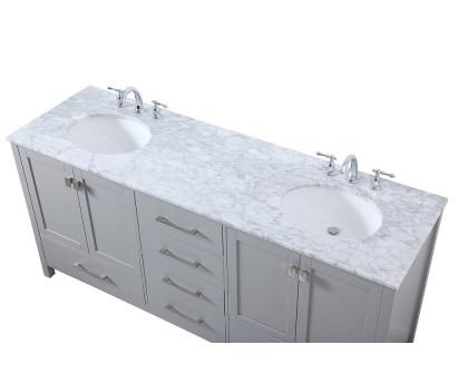 Elegant Bathroom Vanity - Gray, L 72" (VF18972DGR)