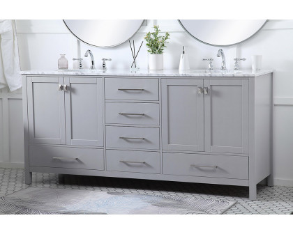 Elegant Bathroom Vanity - Gray, L 72" (VF18972DGR)