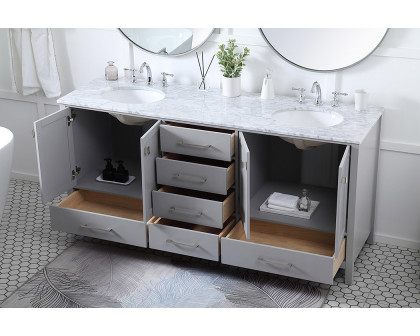 Elegant Bathroom Vanity - Gray, L 72" (VF18972DGR)