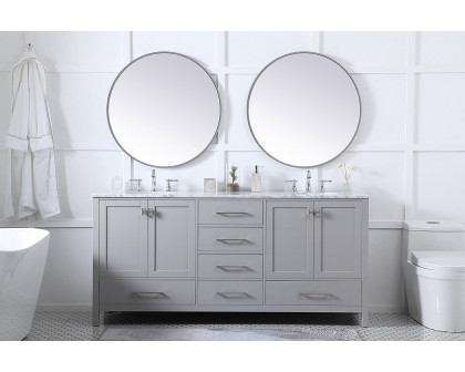 Elegant Bathroom Vanity - Gray, L 72" (VF18972DGR)