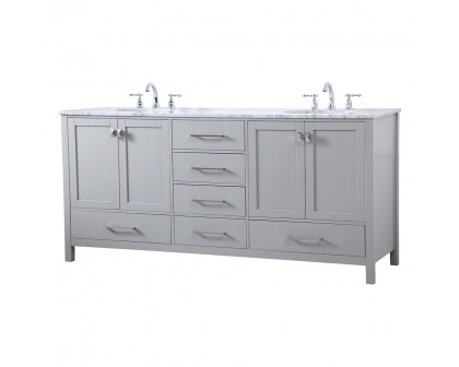 Elegant Bathroom Vanity - Gray, L 72" (VF18972DGR)