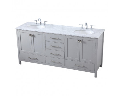 Elegant Bathroom Vanity - Gray, L 72" (VF18972DGR)