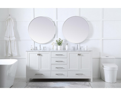 Elegant Bathroom Vanity - White, L 72" (VF18972DWH)