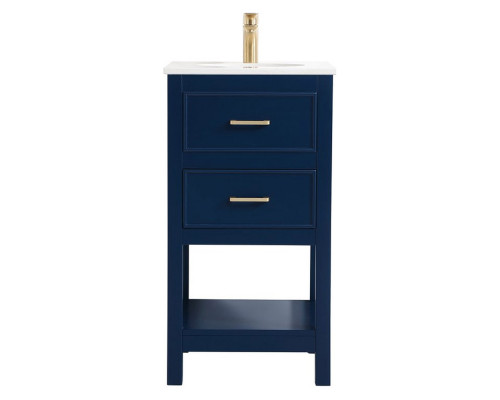 Elegant Bathroom Vanity - Blue, L 18" (VF19018BL)