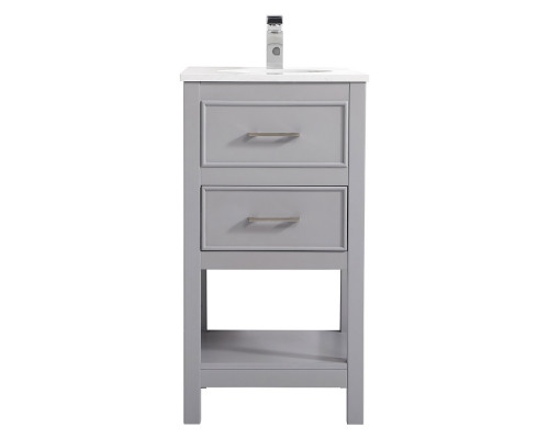 Elegant Bathroom Vanity - Gray, L 18" (VF19018GR)