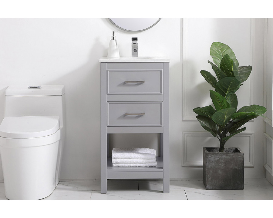 Elegant Bathroom Vanity - Gray, L 18" (VF19018GR)