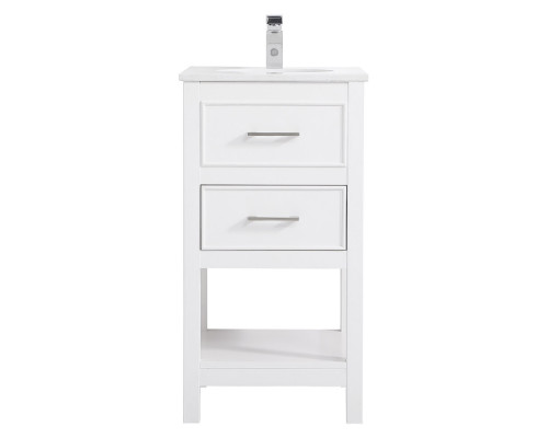 Elegant Bathroom Vanity - White, L 18" (VF19018WH)