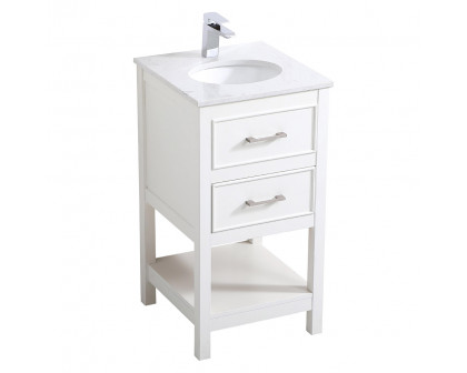 Elegant Bathroom Vanity - White, L 18" (VF19018WH)