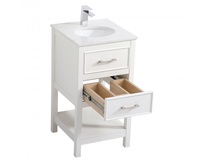 Elegant Bathroom Vanity - White, L 18" (VF19018WH)