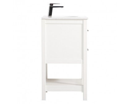 Elegant Bathroom Vanity - White, L 18" (VF19018WH)