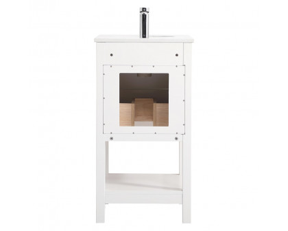 Elegant Bathroom Vanity - White, L 18" (VF19018WH)