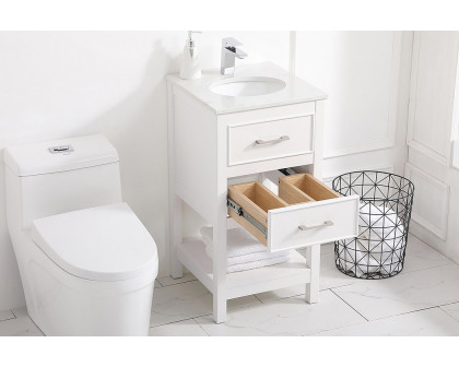 Elegant Bathroom Vanity - White, L 18" (VF19018WH)