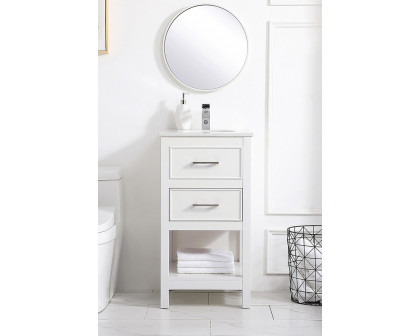 Elegant Bathroom Vanity - White, L 18" (VF19018WH)