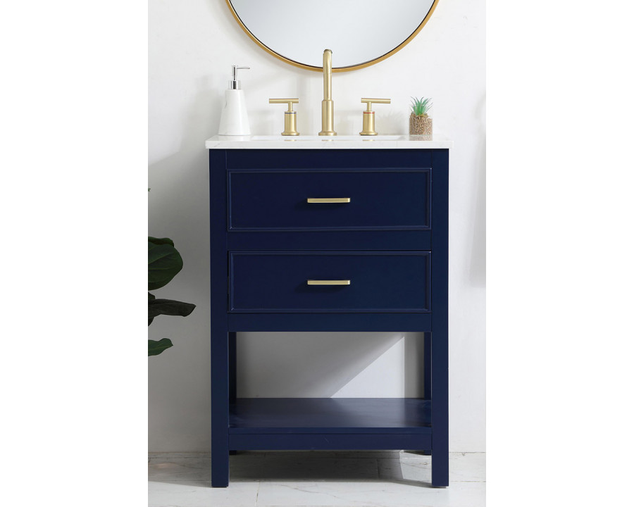 Elegant Bathroom Vanity - Blue, L 24" (VF19024BL)