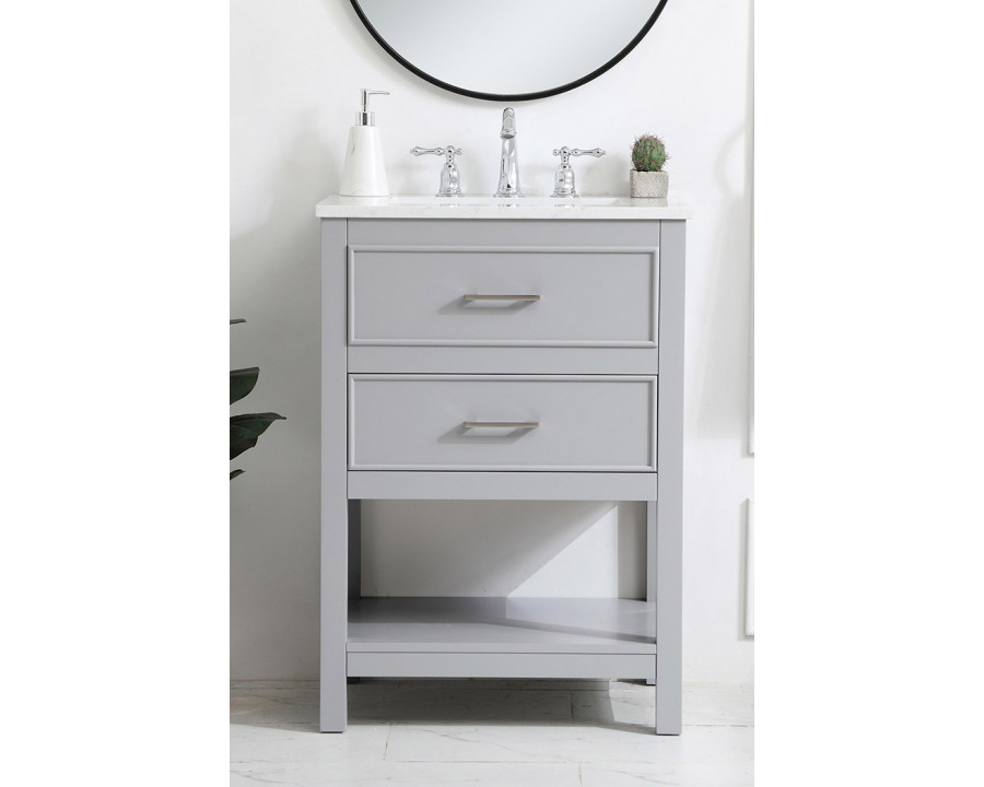 Elegant Bathroom Vanity - Gray, L 24" (VF19024GR)