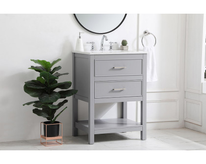 Elegant Bathroom Vanity - Gray, L 24" (VF19024GR)