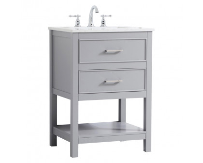 Elegant Bathroom Vanity - Gray, L 24" (VF19024GR)