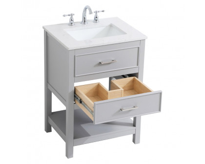 Elegant Bathroom Vanity - Gray, L 24" (VF19024GR)