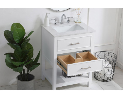 Elegant Bathroom Vanity - White, L 24" (VF19024WH)