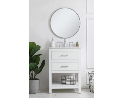 Elegant Bathroom Vanity - White, L 24" (VF19024WH)