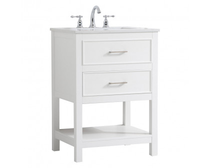 Elegant Bathroom Vanity - White, L 24" (VF19024WH)