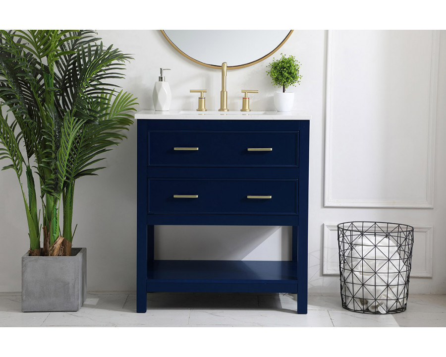 Elegant Bathroom Vanity - Blue (VF19030BL)