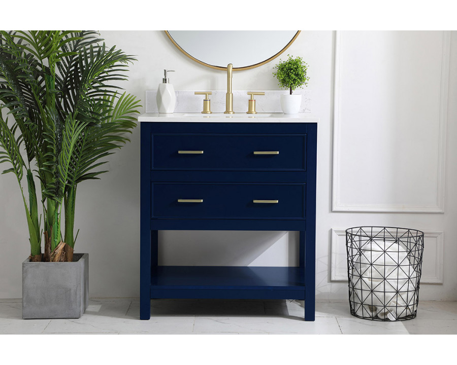 Elegant Bathroom Vanity - Blue (VF19030BL-BS)