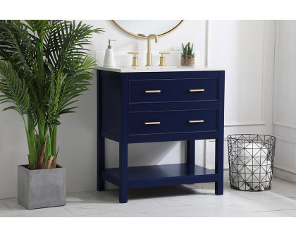 Elegant Bathroom Vanity - Blue (VF19030BL-BS)