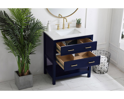 Elegant Bathroom Vanity - Blue (VF19030BL-BS)