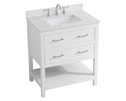 Elegant Bathroom Vanity - White (VF19030WH-BS)