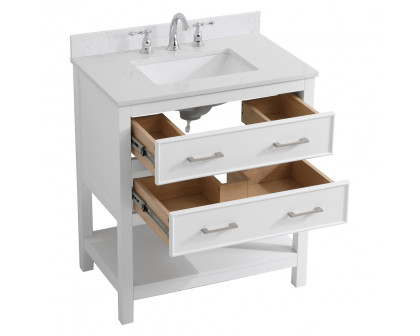 Elegant Bathroom Vanity - White (VF19030WH-BS)