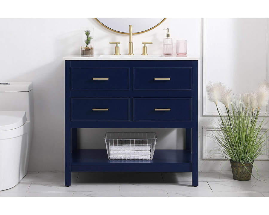 Elegant Bathroom Vanity - Blue (VF19036BL)