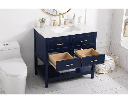 Elegant Bathroom Vanity - Blue (VF19036BL)