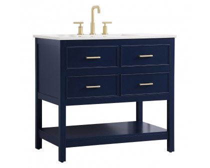 Elegant Bathroom Vanity - Blue (VF19036BL)