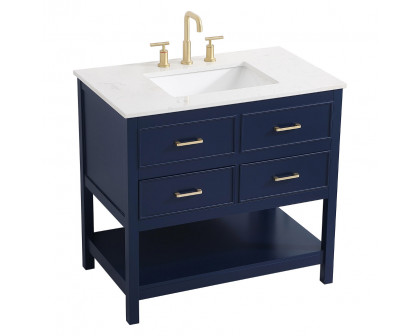 Elegant Bathroom Vanity - Blue (VF19036BL)