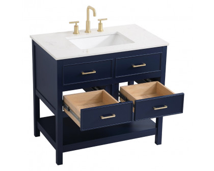 Elegant Bathroom Vanity - Blue (VF19036BL)