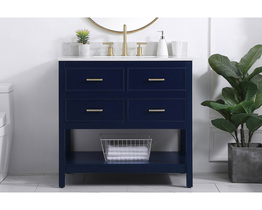 Elegant Bathroom Vanity - Blue (VF19036BL-BS)