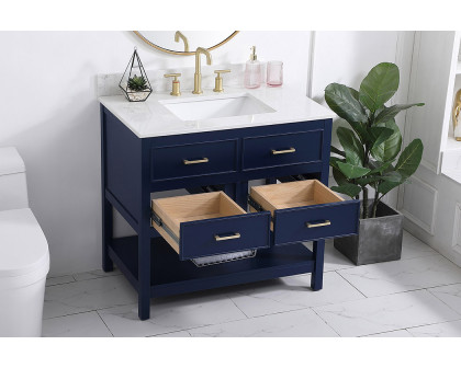 Elegant Bathroom Vanity - Blue (VF19036BL-BS)