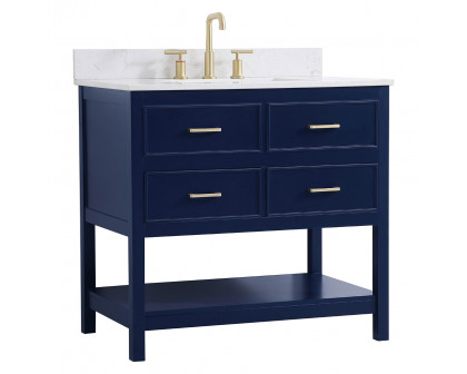 Elegant Bathroom Vanity - Blue (VF19036BL-BS)