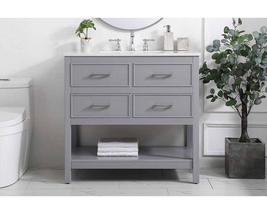 Elegant Bathroom Vanity - Gray (VF19036GR)