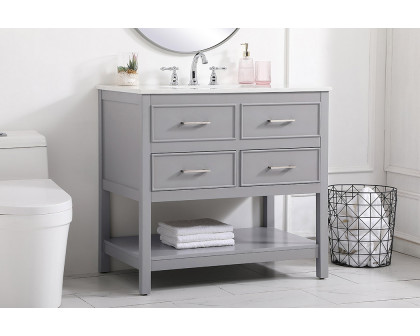 Elegant Bathroom Vanity - Gray (VF19036GR)