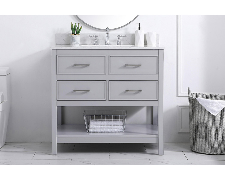 Elegant Bathroom Vanity - Gray (VF19036GR-BS)