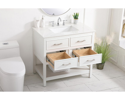 Elegant Bathroom Vanity - White (VF19036WH)