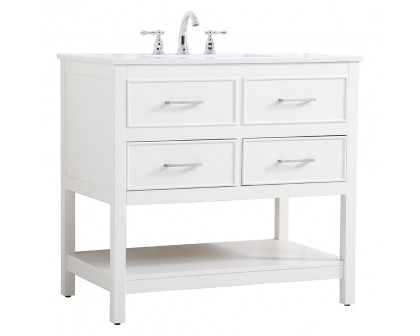 Elegant Bathroom Vanity - White (VF19036WH)