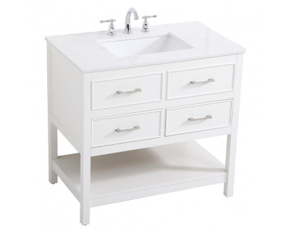 Elegant Bathroom Vanity - White (VF19036WH)