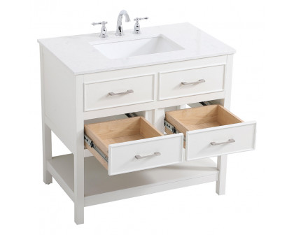 Elegant Bathroom Vanity - White (VF19036WH)