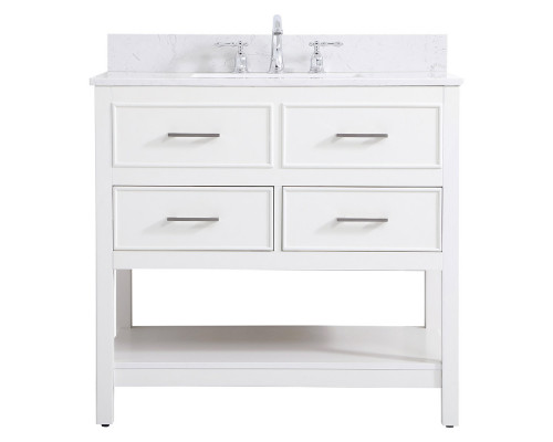 Elegant Bathroom Vanity - White (VF19036WH-BS)