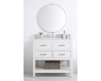 Elegant Bathroom Vanity - White (VF19036WH-BS)