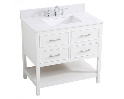 Elegant Bathroom Vanity - White (VF19036WH-BS)