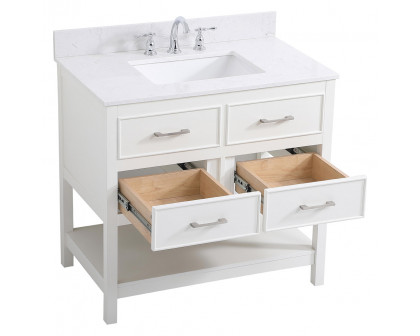 Elegant Bathroom Vanity - White (VF19036WH-BS)